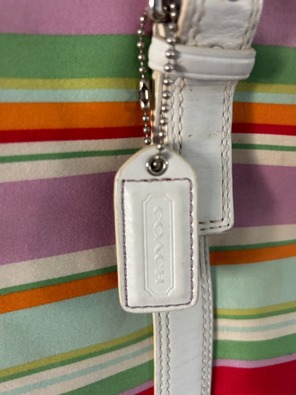 Striped Hamptons Coach bag - Picture 2 of 5